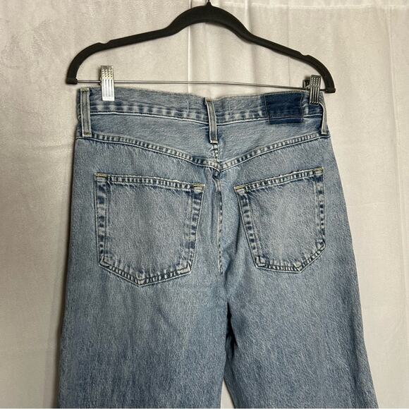 AMO Denim Frida Wide Leg Distressed Blue Jeans Size 28 - Picture 6 of 8